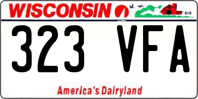 WI license plate 323VFA