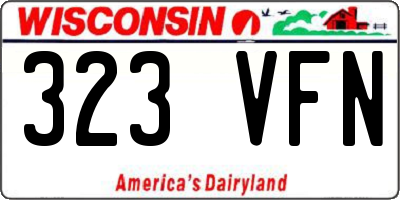 WI license plate 323VFN