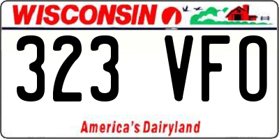 WI license plate 323VFO