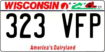 WI license plate 323VFP