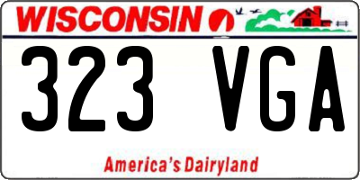WI license plate 323VGA