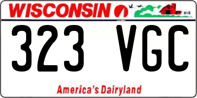 WI license plate 323VGC
