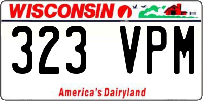 WI license plate 323VPM