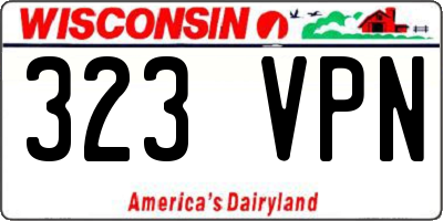 WI license plate 323VPN