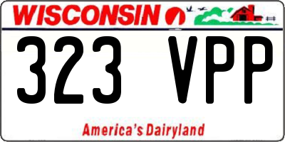 WI license plate 323VPP