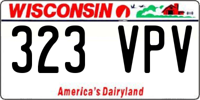 WI license plate 323VPV