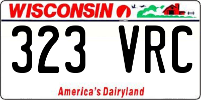 WI license plate 323VRC