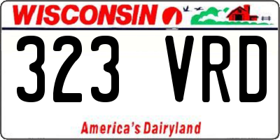 WI license plate 323VRD