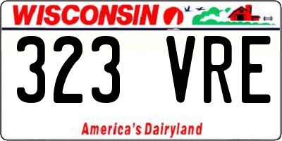 WI license plate 323VRE