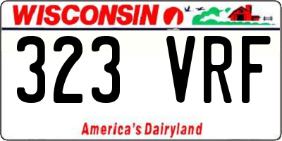 WI license plate 323VRF