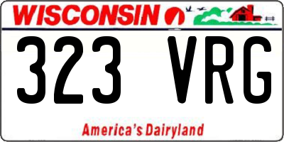 WI license plate 323VRG