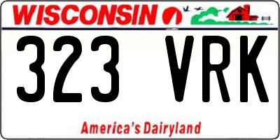 WI license plate 323VRK