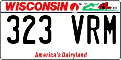 WI license plate 323VRM