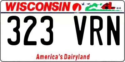 WI license plate 323VRN