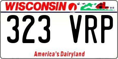 WI license plate 323VRP