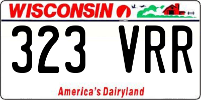 WI license plate 323VRR