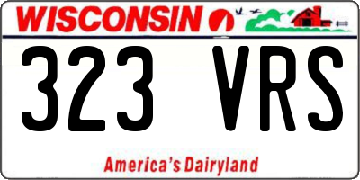 WI license plate 323VRS