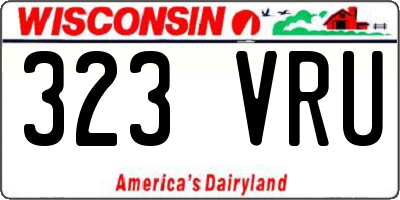 WI license plate 323VRU