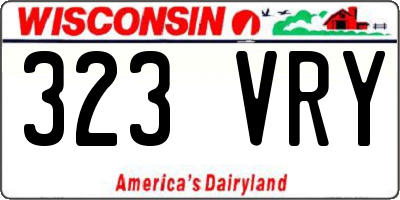 WI license plate 323VRY