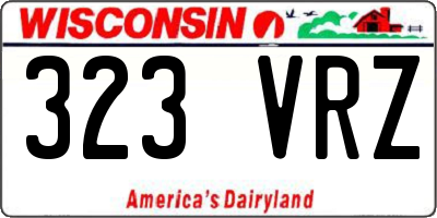 WI license plate 323VRZ