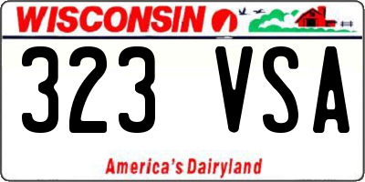 WI license plate 323VSA
