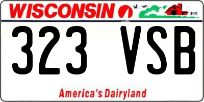 WI license plate 323VSB