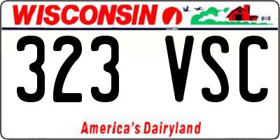 WI license plate 323VSC