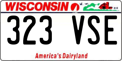 WI license plate 323VSE