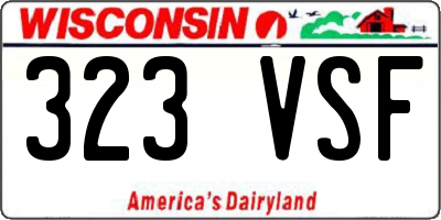 WI license plate 323VSF