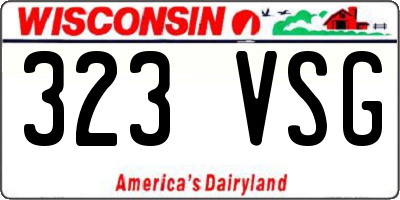 WI license plate 323VSG