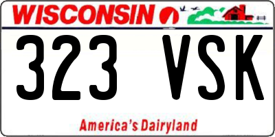 WI license plate 323VSK