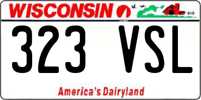WI license plate 323VSL