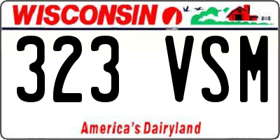 WI license plate 323VSM