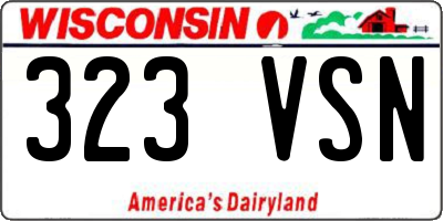 WI license plate 323VSN