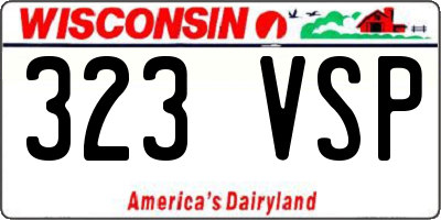 WI license plate 323VSP