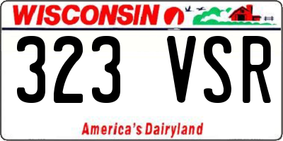 WI license plate 323VSR