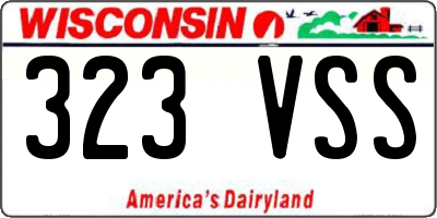 WI license plate 323VSS
