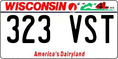WI license plate 323VST