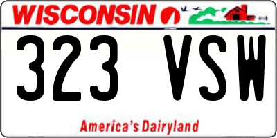 WI license plate 323VSW