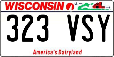 WI license plate 323VSY