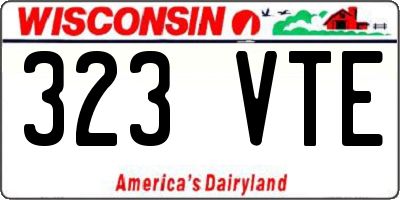 WI license plate 323VTE