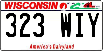 WI license plate 323WIY