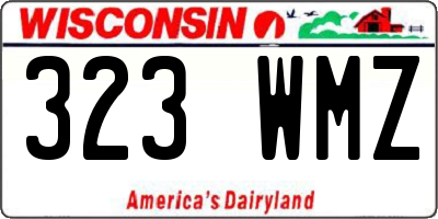 WI license plate 323WMZ