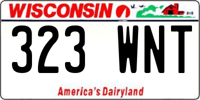 WI license plate 323WNT