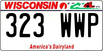 WI license plate 323WWP