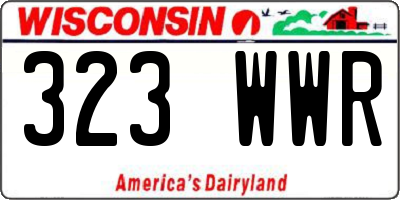 WI license plate 323WWR