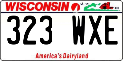 WI license plate 323WXE