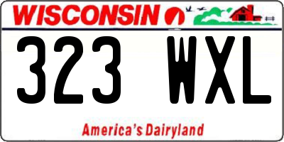 WI license plate 323WXL