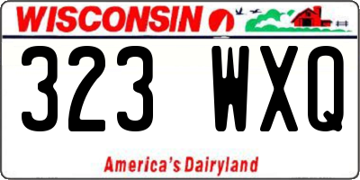 WI license plate 323WXQ