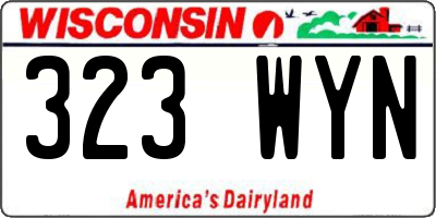 WI license plate 323WYN